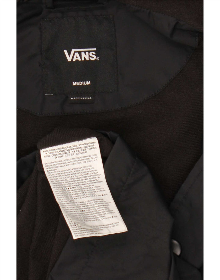 Vans Chaqueta impermeable con capucha y gráfico para hombre UK 38 Medium Black Nylon