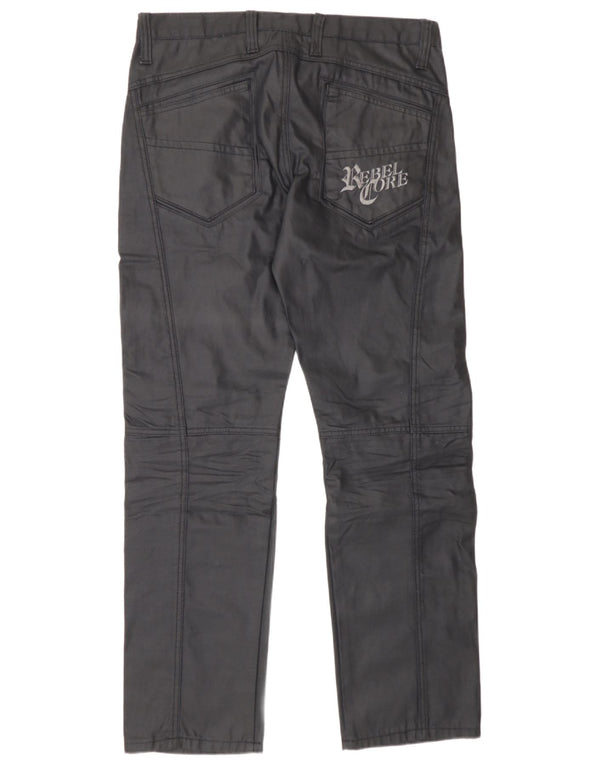 Pantalones casuales rectos encerados para hombre Rainbow W33 L32 Algodón negro