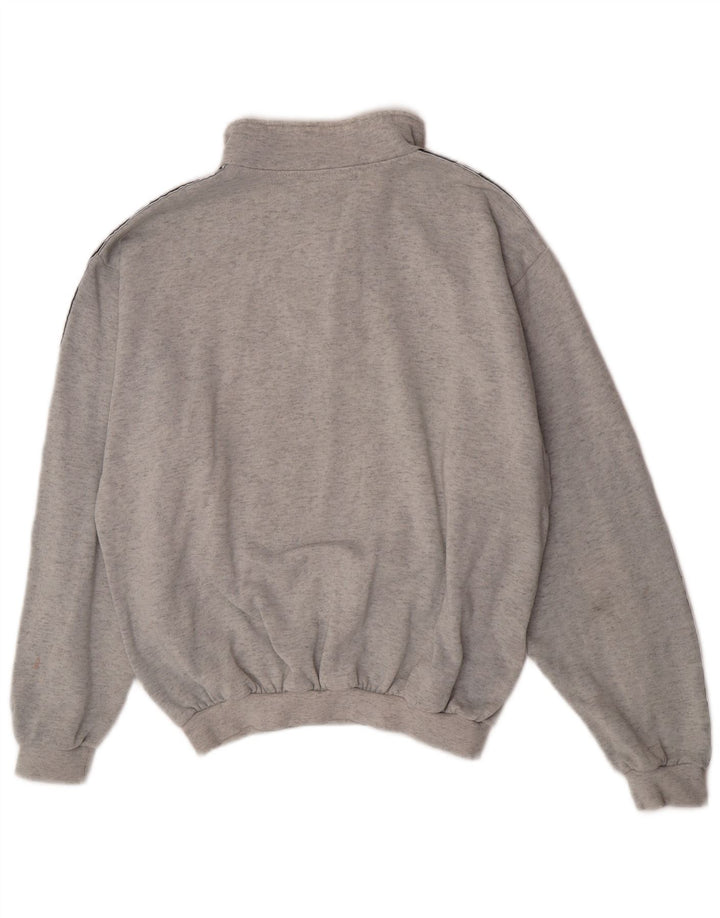 Asics Hombre Graphic Zip Neck Sudadera Jumper Grande Gris