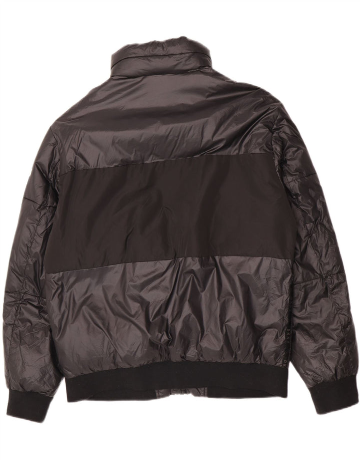 Dkny Chaqueta Acolchada Estampada Para Hombre UK 38 Mediana Nylon Color Block Negro