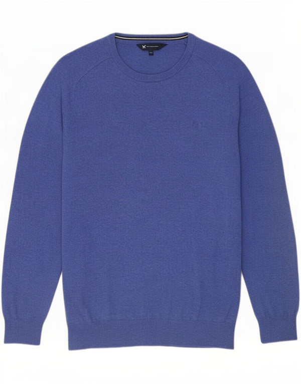 Crew Clothing - Jersey para hombre con cuello barco, talla 2XL, lana azul