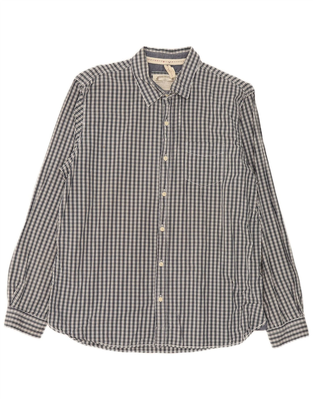 Camisa de corte clásico para hombre de White Stuff XL de algodón a cuadros en azul marino