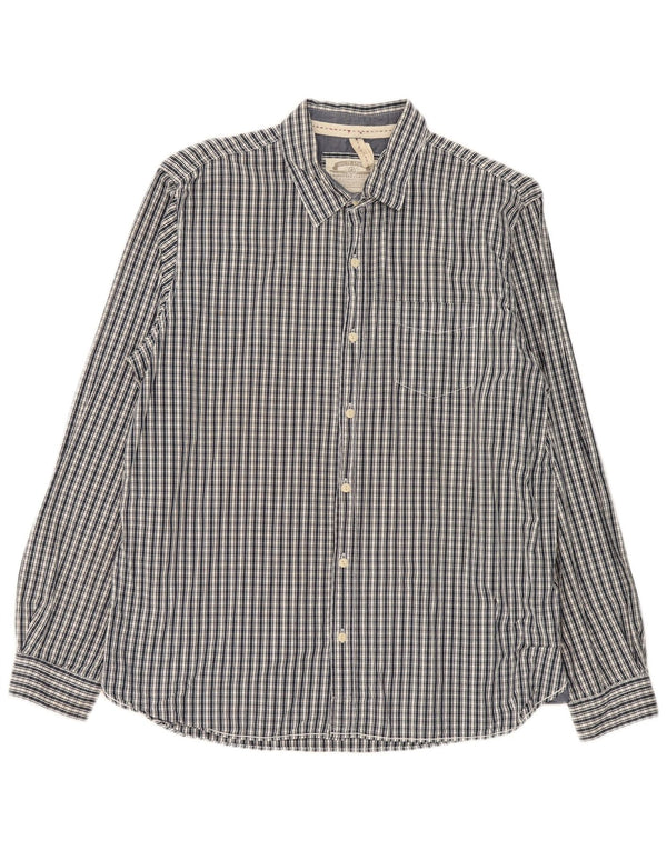 Camisa de corte clásico para hombre de White Stuff XL de algodón a cuadros en azul marino