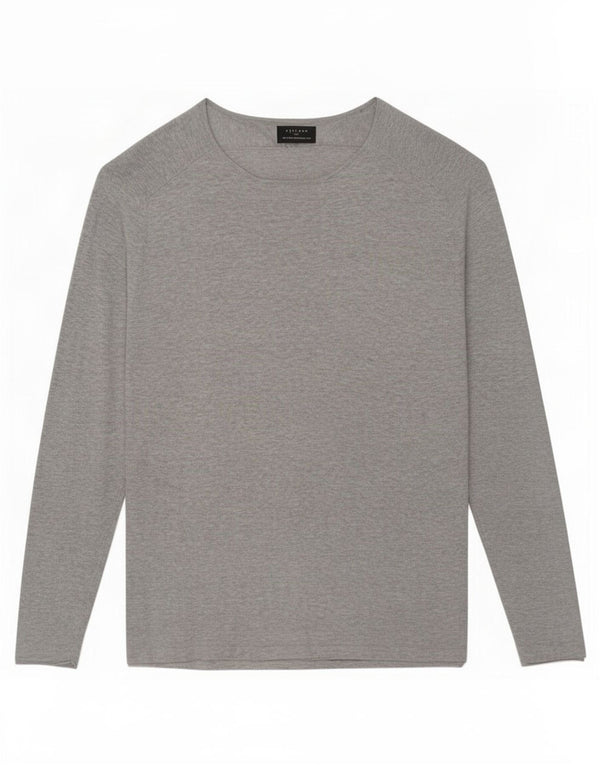 Zara Hombre Top Manga Larga XL Algodón Moteado Gris
