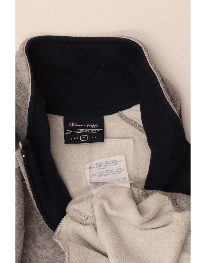 Champion Chaqueta De Chándal Para Hombre De Algodón Gris Medio Con Bloques De Color