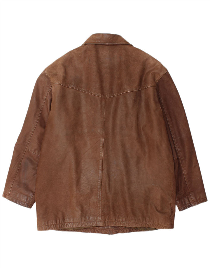 POINTERS Chaqueta de cuero para hombre UK 40 Cuero marrón grande