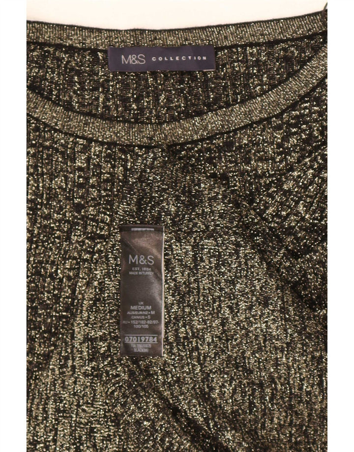 Marks & Spencer Suéter tipo jersey con cuello barco para mujer UK 40 Viscosa negra mediana