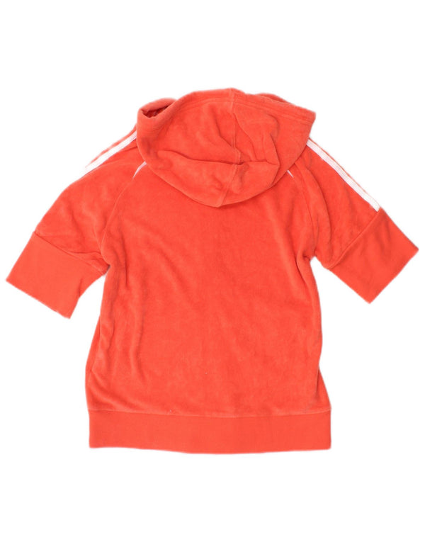 Adidas Mujer Crop Manga Corta Chándal Top Chaqueta UK 10 Small Naranja