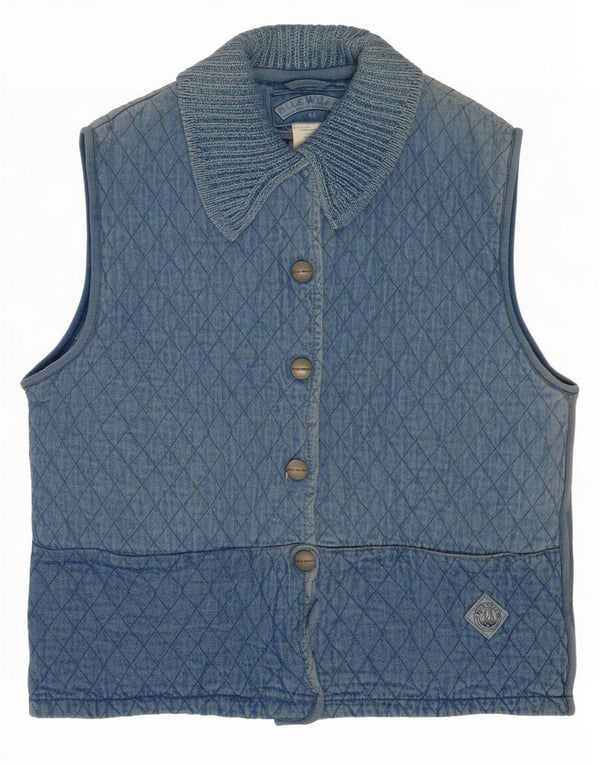Blue Willi's Chaleco vaquero acolchado para mujer UK 44 Algodón mediano