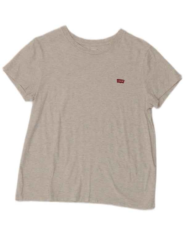 Levi's Camiseta para mujer Top UK 12 Algodón moteado gris medio