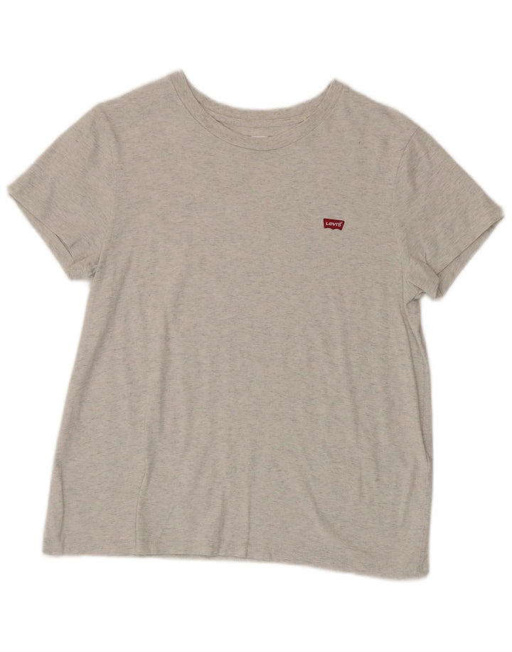 Levi's Camiseta para mujer Top UK 12 Algodón moteado gris medio