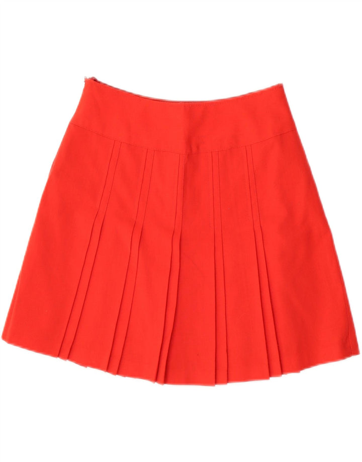Vintage mujer mini falda plisada IT 40 Pequeño W26 Rojo