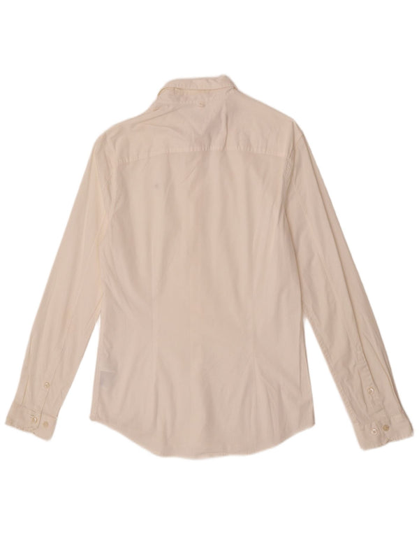 Camisa Tommy Hilfiger Slim Fit de algodón blanco roto mediano para hombre