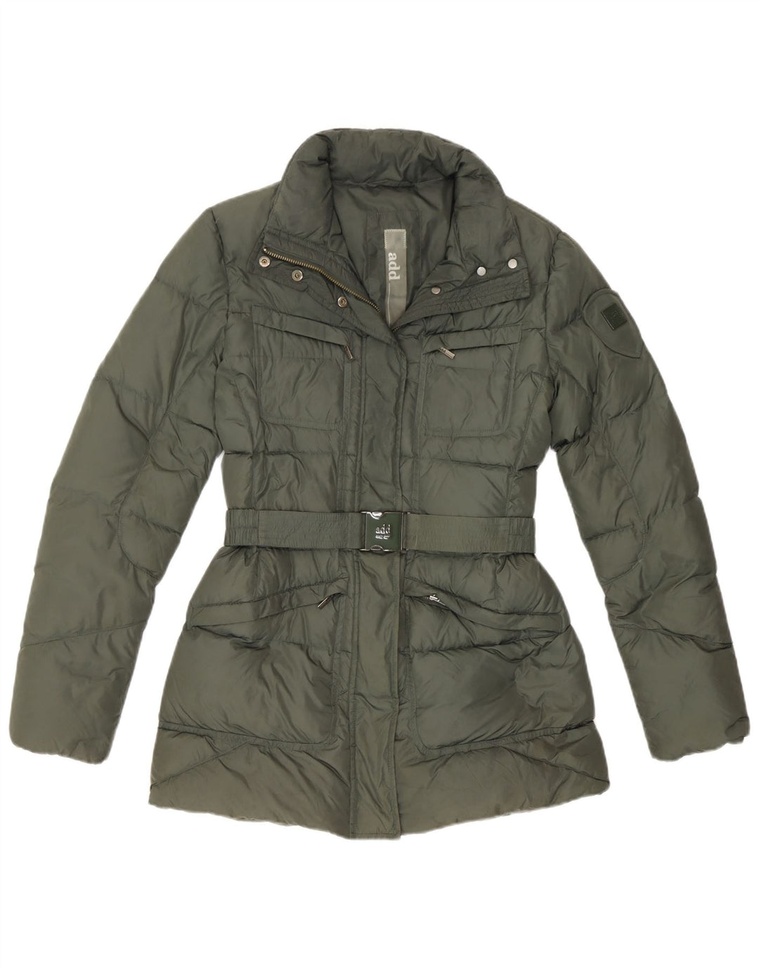ADD Chaqueta acolchada para mujer UK 12 Medium Khaki Poliamida