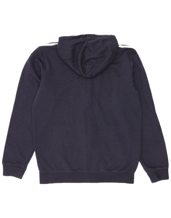 Adidas Hombre Zip Sudadera Con Capucha Suéter Medio Azul Marino Algodón