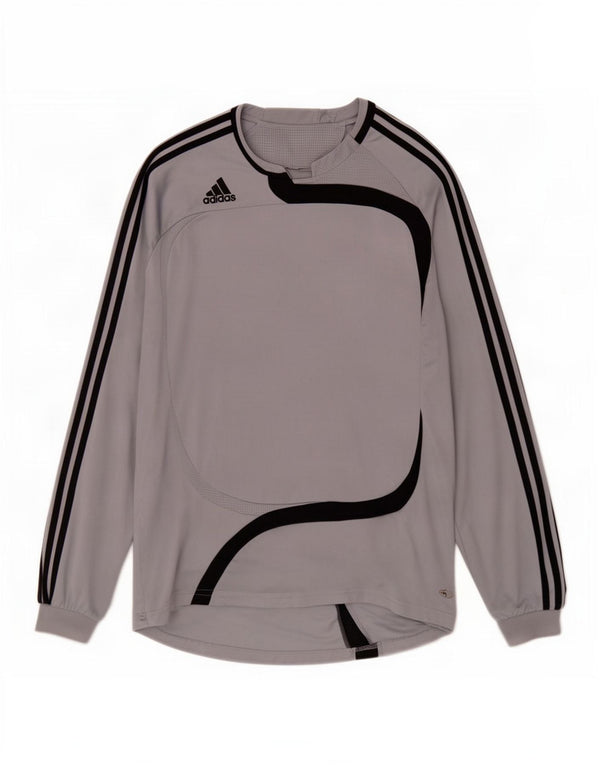 Adidas Hombre Top Manga Larga XL Gris Colorblock Poliéster