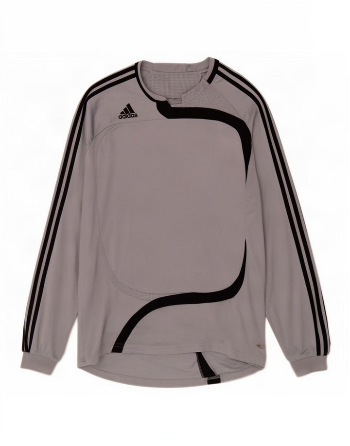 Adidas Hombre Top Manga Larga XL Gris Colorblock Poliéster