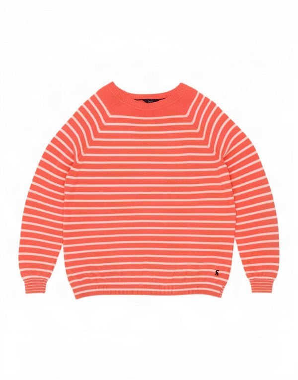 Joules Jersey con Cuello Barco para Mujer UK 40 XL Lino a Rayas Rosa