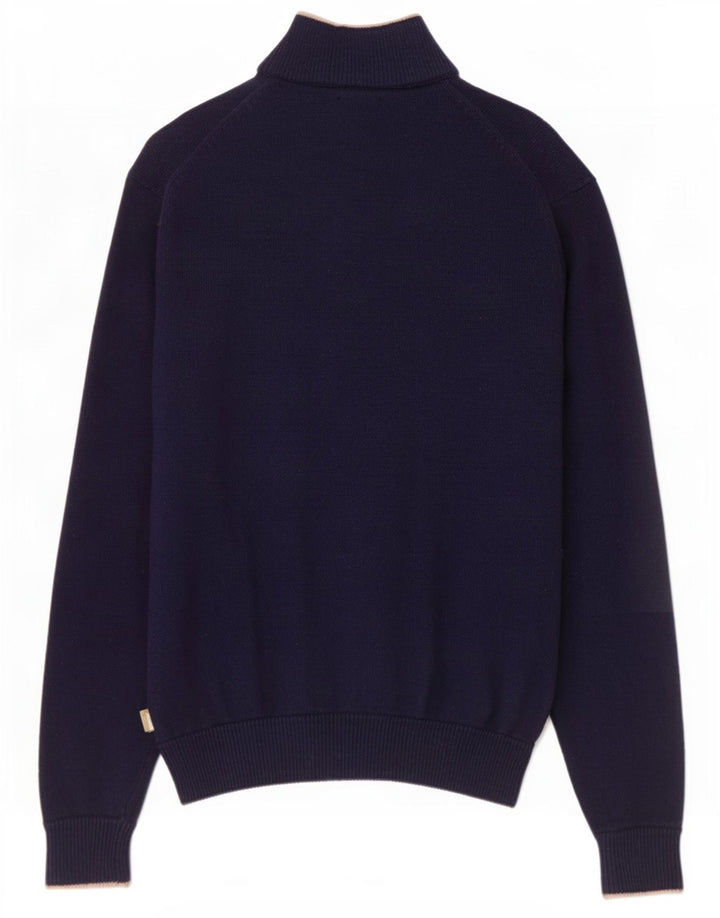 Musto Jersey De Cuello Con Cremallera Para Hombre Grande De Lana De Cordero Azul Marino