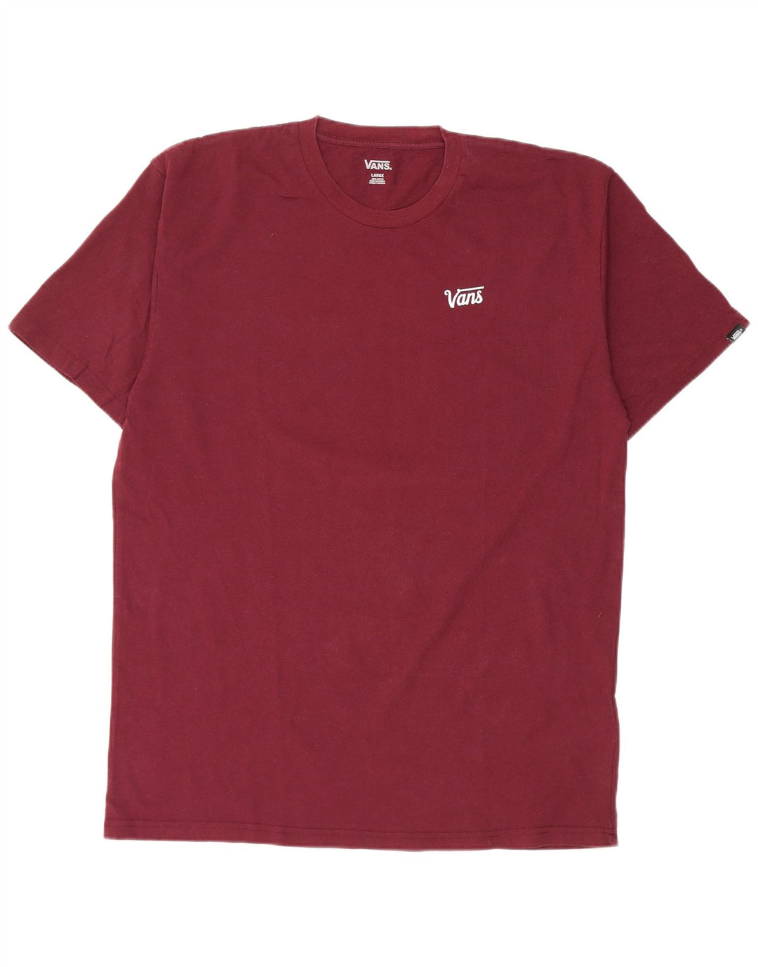 Camiseta Vans Hombre Top Large Borgoña Algodón