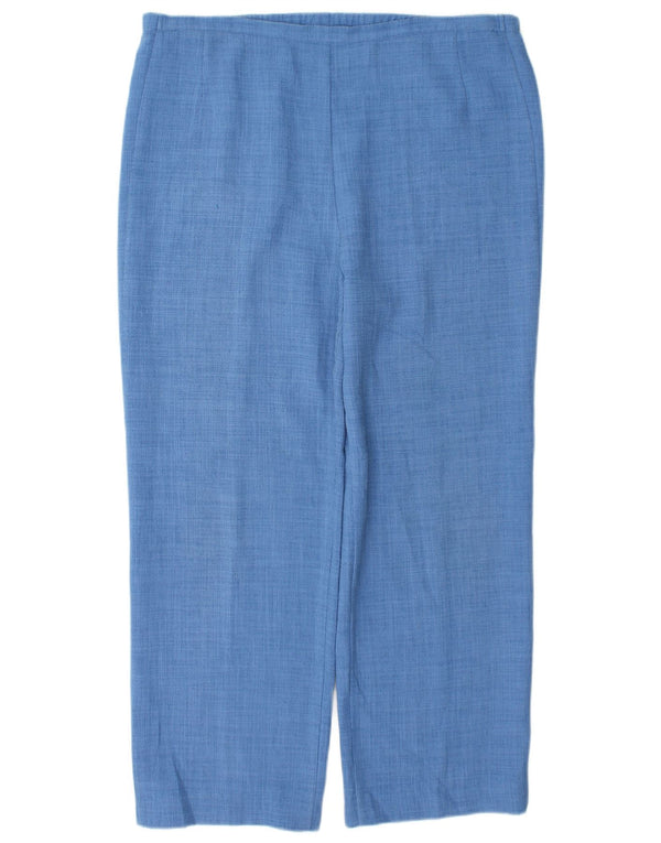 Marks & Spencer Pantalones Casuales Rectos para Mujer UK 44 Large W36 L28 Azul