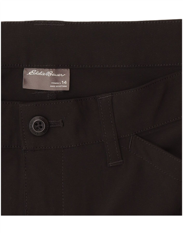 Eddie Bauer Pantalones cortos casuales para mujer US 14 XL W34 Poliéster negro