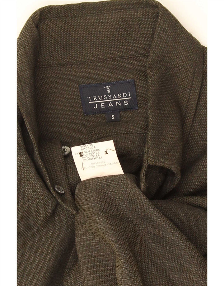 Camisa Trussardi Hombre Small Caqui Viscosa