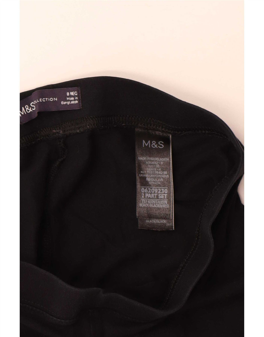 Marks & Spencer Leggings para mujer Reino Unido 8 Pequeño Algodón negro