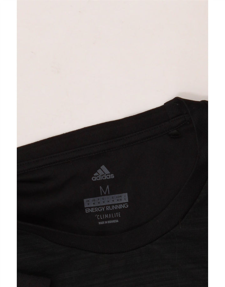Camiseta ADIDAS Climalite para hombre Top mediano negro a rayas