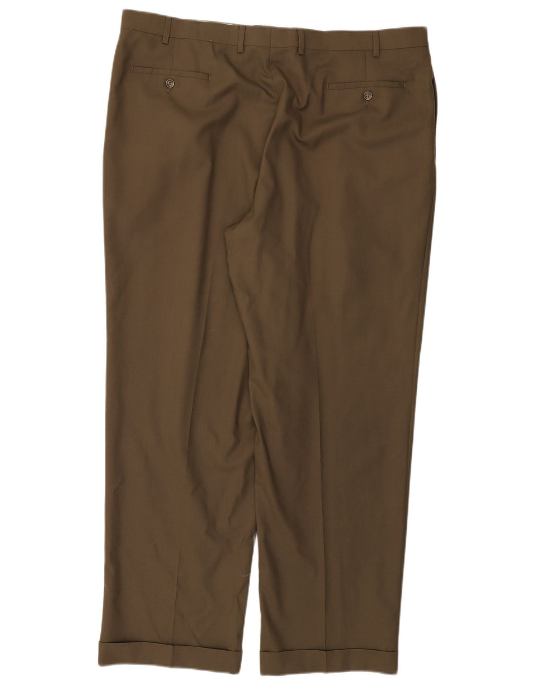RALPH LAUREN Pantalón de traje con pinzas Total Comfort para hombre W42 L32 Lana caqui