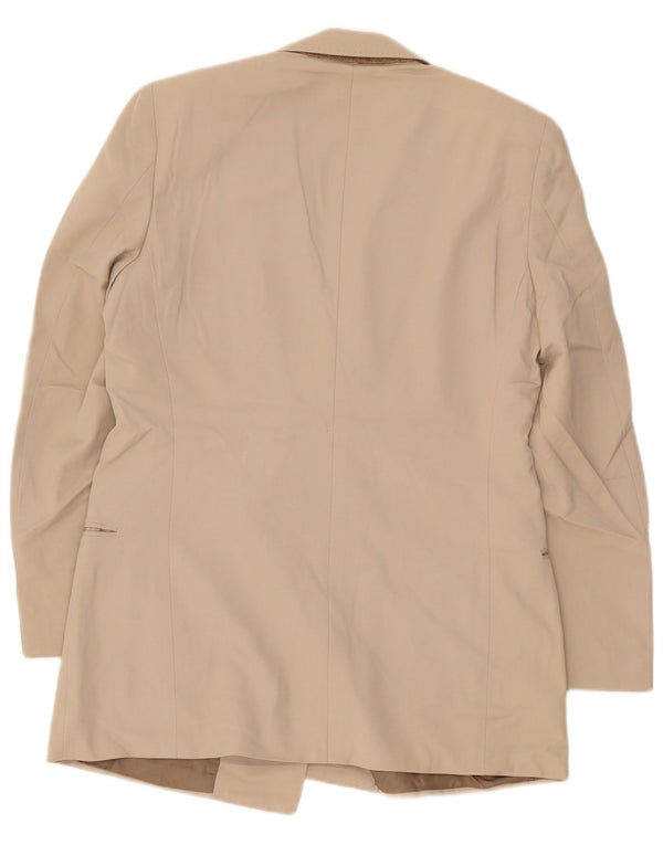 Vintage hombre chaqueta blazer de doble pecho IT 50 lana virgen beige grande
