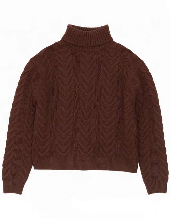 Marks & Spencer Suéter tipo jersey con cuello vuelto para mujer UK 44 Acrílico marrón medio