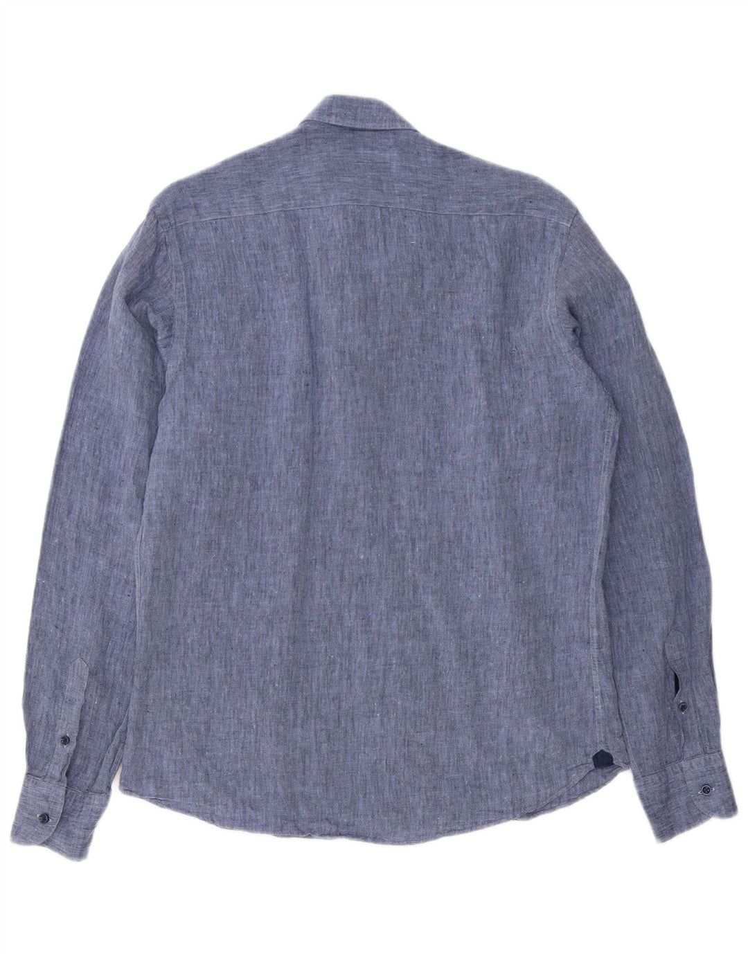 Camisa Massimo Dutti Hombre Lino Azul Medio