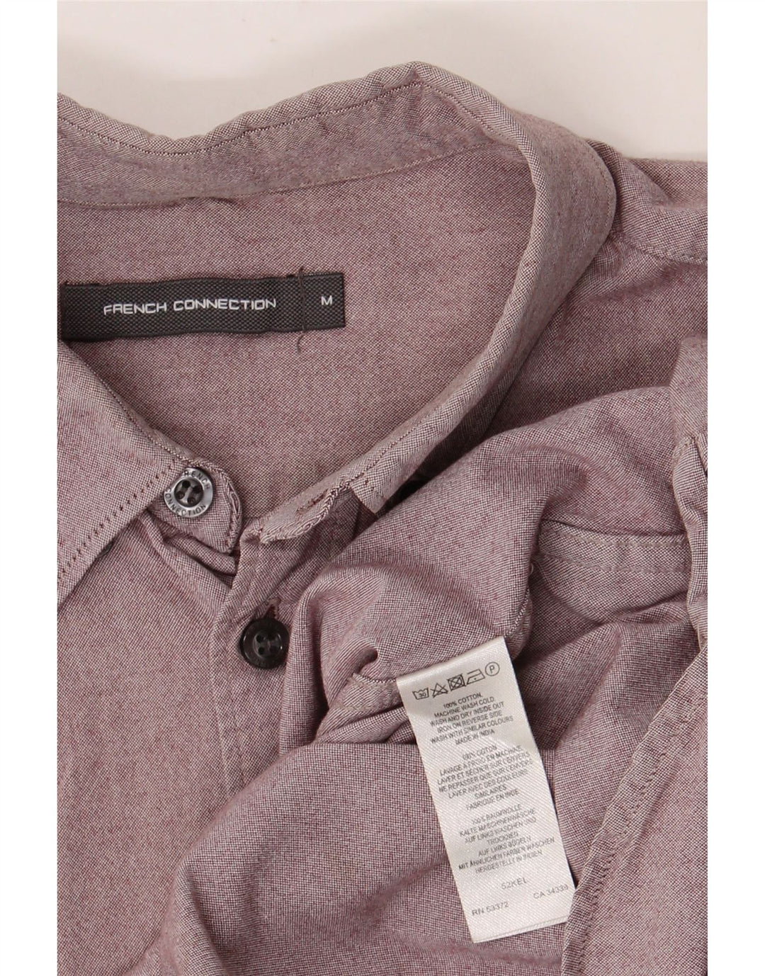 Camisa de hombre French Connection de algodón burdeos medio