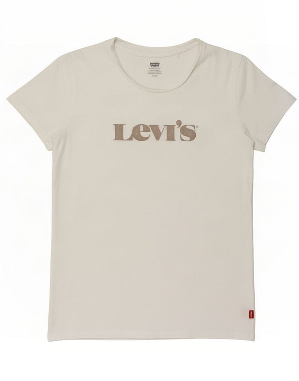 Levi's Camiseta gráfica para mujer Top UK 10 Small White