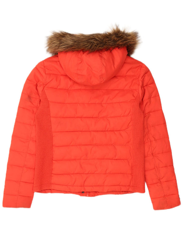 Superdry Mujer Chaqueta Acolchada Con Capucha ES 40 XL Nylon Rojo
