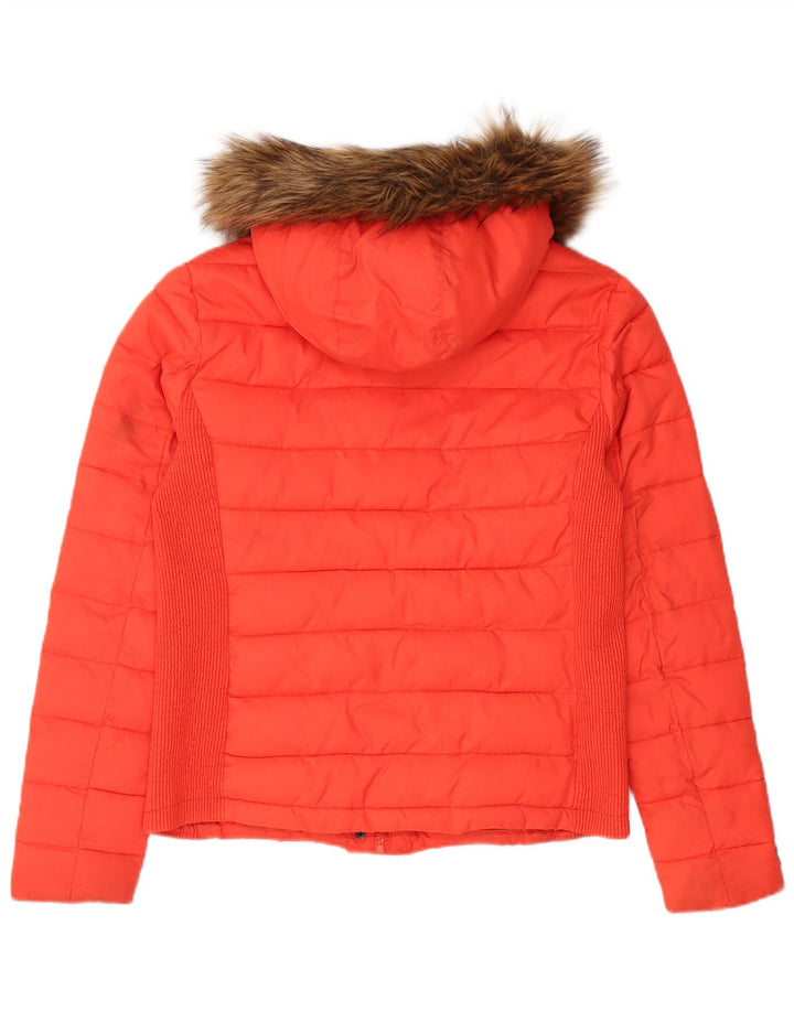 Superdry Mujer Chaqueta Acolchada Con Capucha ES 40 XL Nylon Rojo