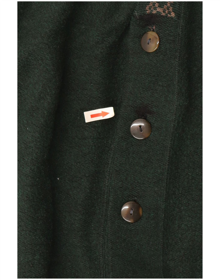 Vintage hombres Cardigan suéter grande verde