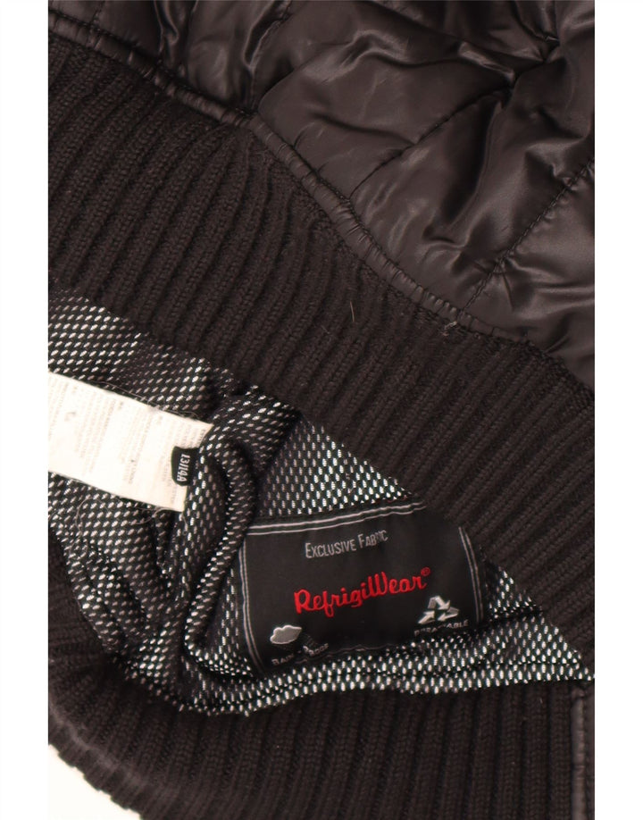 Refrigiwear Chaqueta bomber acolchada con capucha para niños 13-14 años Negro Poliéster