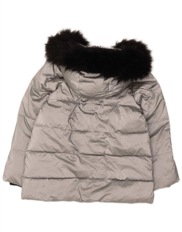 Zara Anorak Niña Con Capucha 11-12 Años Plata Poliéster