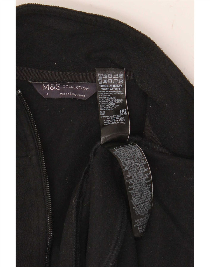 Marks & Spencer Chaqueta polar para mujer UK 12 Mediana Poliéster negro