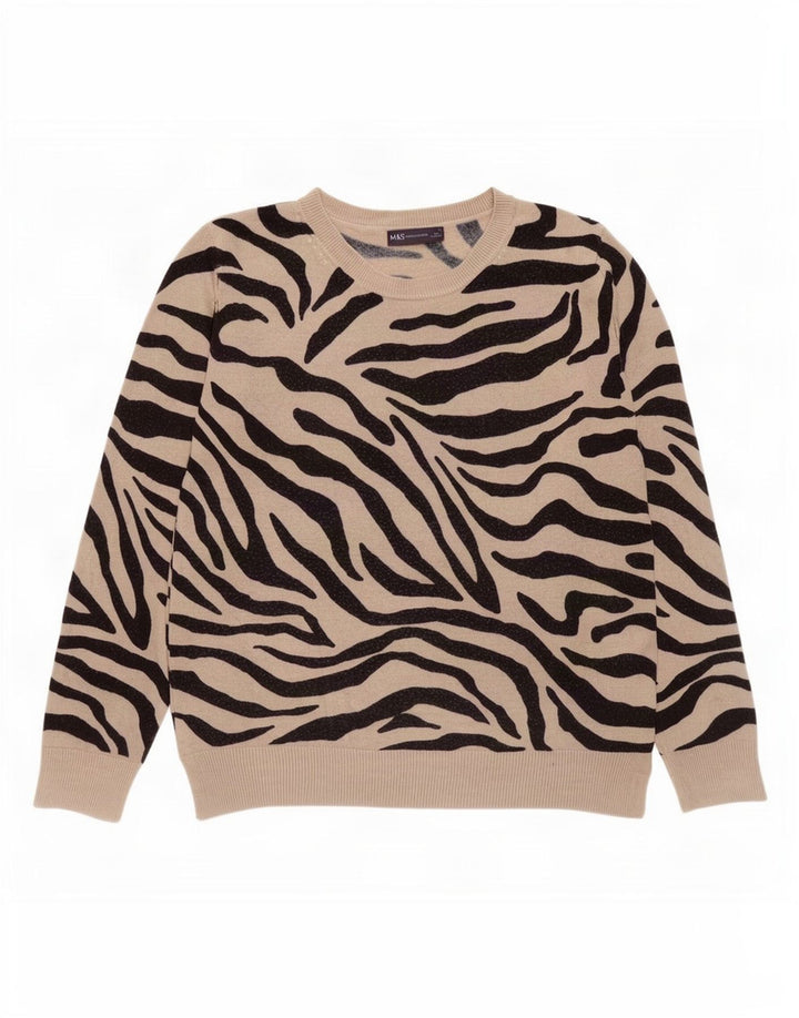 Marks & Spencer Jersey con cuello barco para mujer, talla 40, color beige medio
