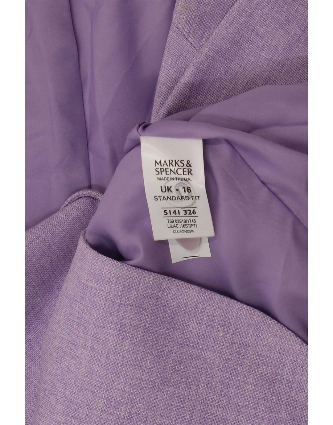 Marks & Spencer Chaqueta Blazer de Corte Estándar para Mujer UK 46 Grande Púrpura