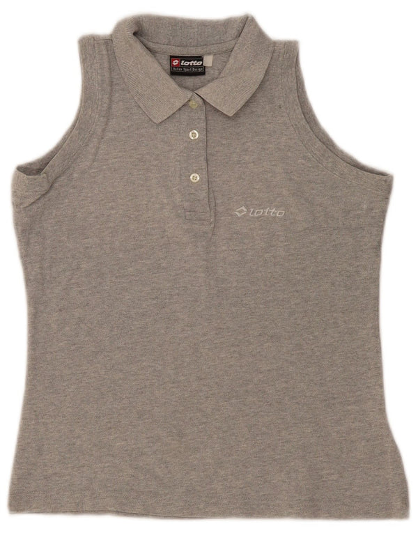 Lotto Polo sin mangas para mujer UK 10 Small Gris Algodón