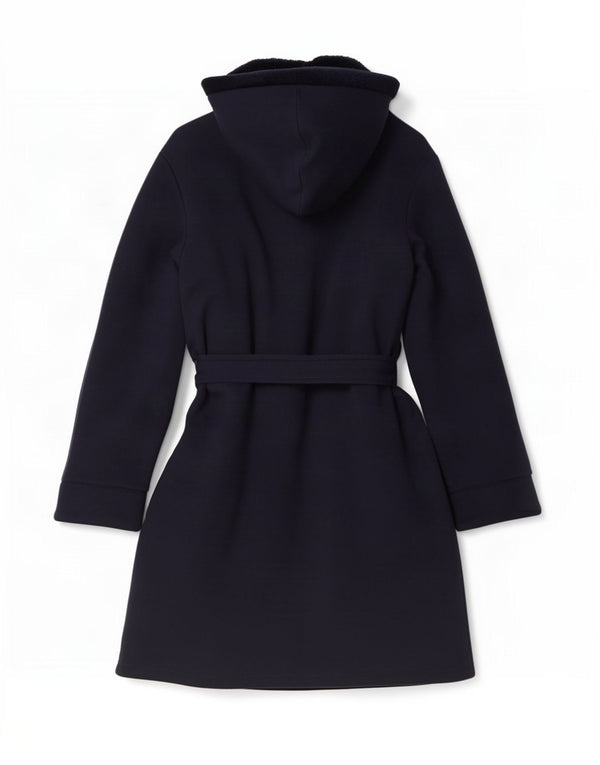 Lands End Abrigo Sherpa de gran tamaño con capucha para mujer UK 10 Small Azul marino