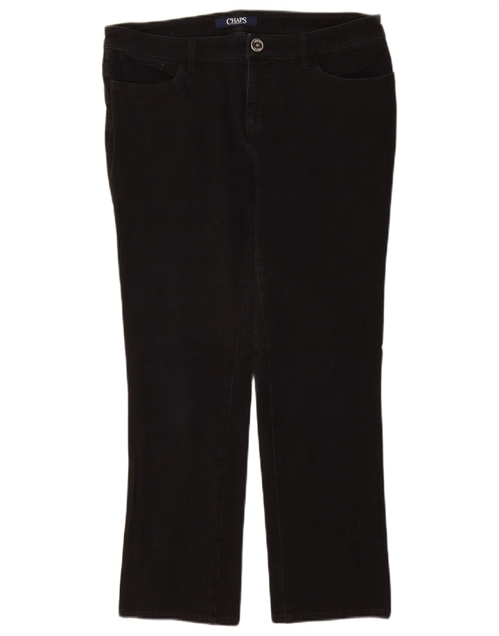 CHAPS Pantalones casuales rectos pequeños para mujer US 10 Large W30 L27 Negro