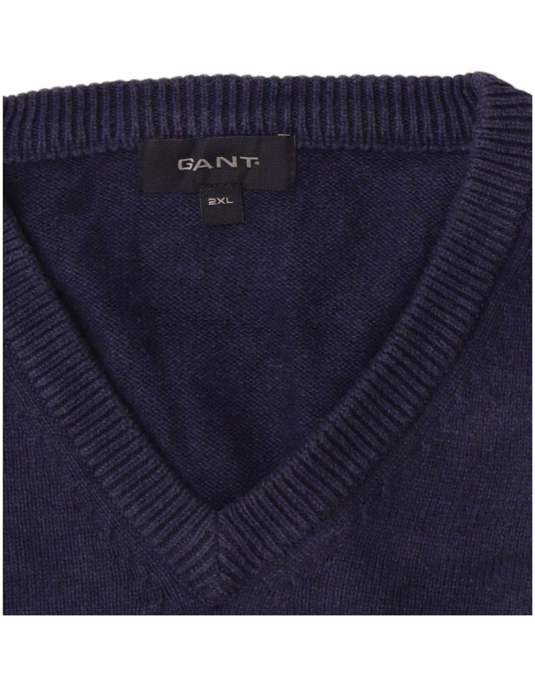GANT Jersey con Cuello en V para Hombre 2XL Azul Marino Algodón