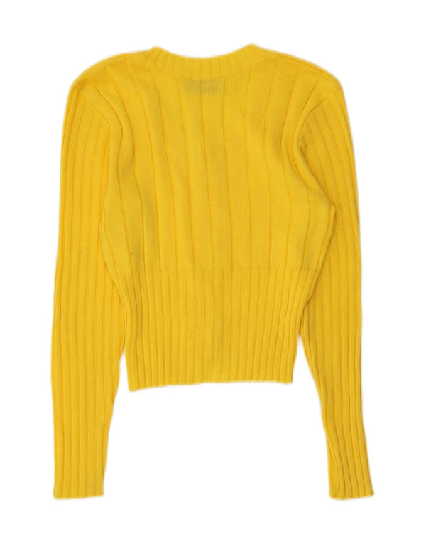 Sport Staff Suéter tipo cárdigan corto para mujer UK 10 Small Yellow