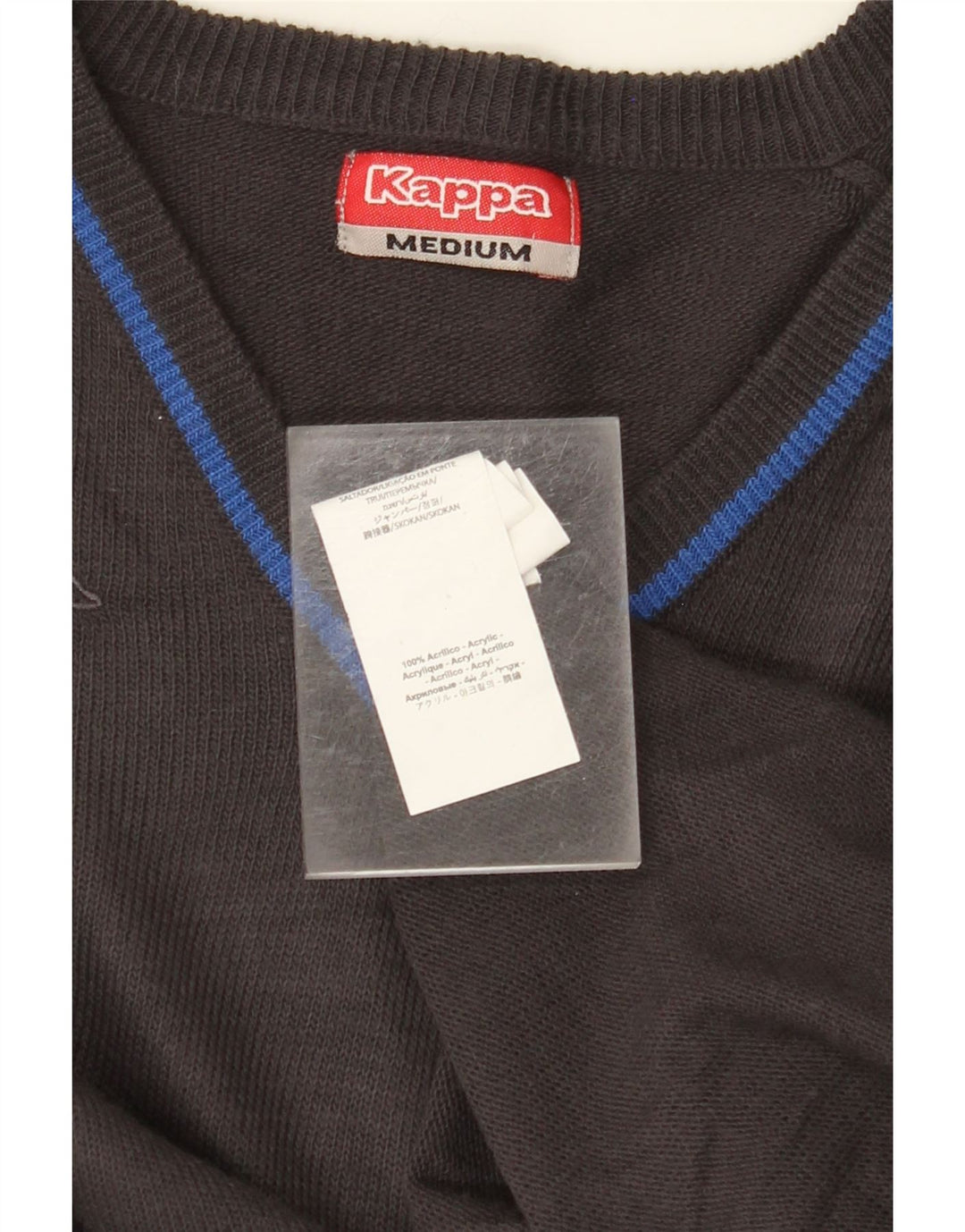 KAPPA Jersey con cuello en V para hombre, acrílico gris medio