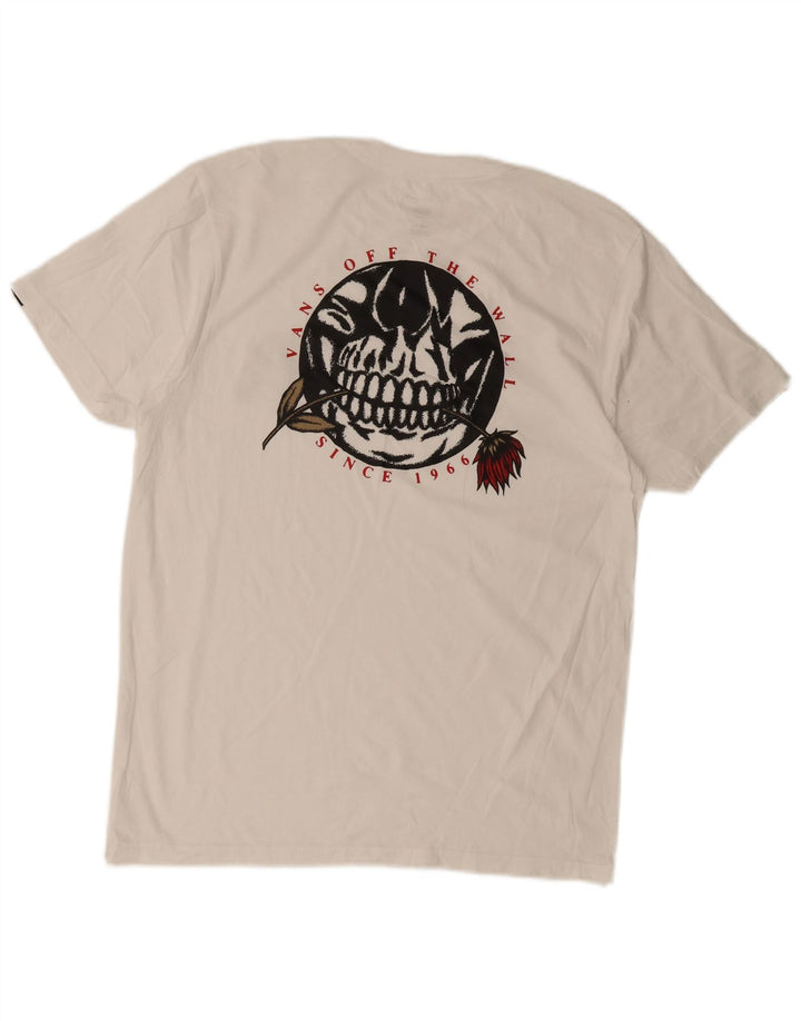 VANS Camiseta ajustada con gráfico para hombre, talla grande, color blanco